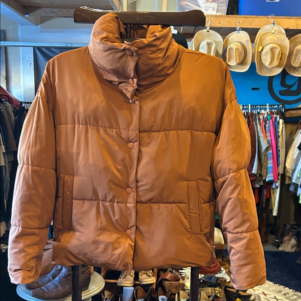 Free People Rust Puffer Jacket